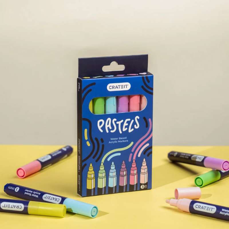 Crateit Pastel Markers 3mm - Set of 6