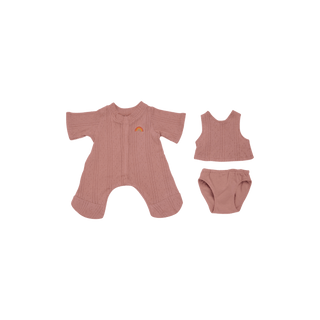 Olli Ella Dinkum Dolls Pointelle PJ Set - Rose