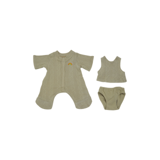 Olli Ella Dinkum Dolls Pointelle PJ Set - Sage