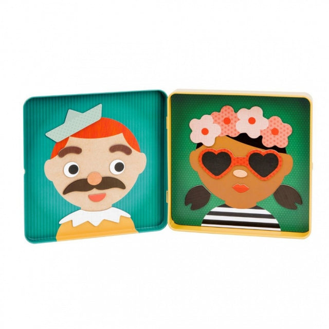 Petit Collage Funny Faces On the Go Magnetic Play Set