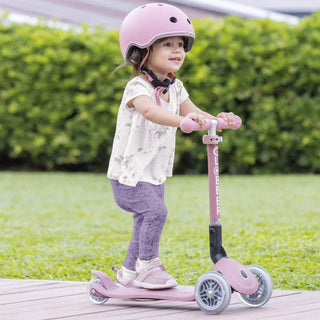 Globber Junior Foldable Lights Ecologic Scooter - Berry