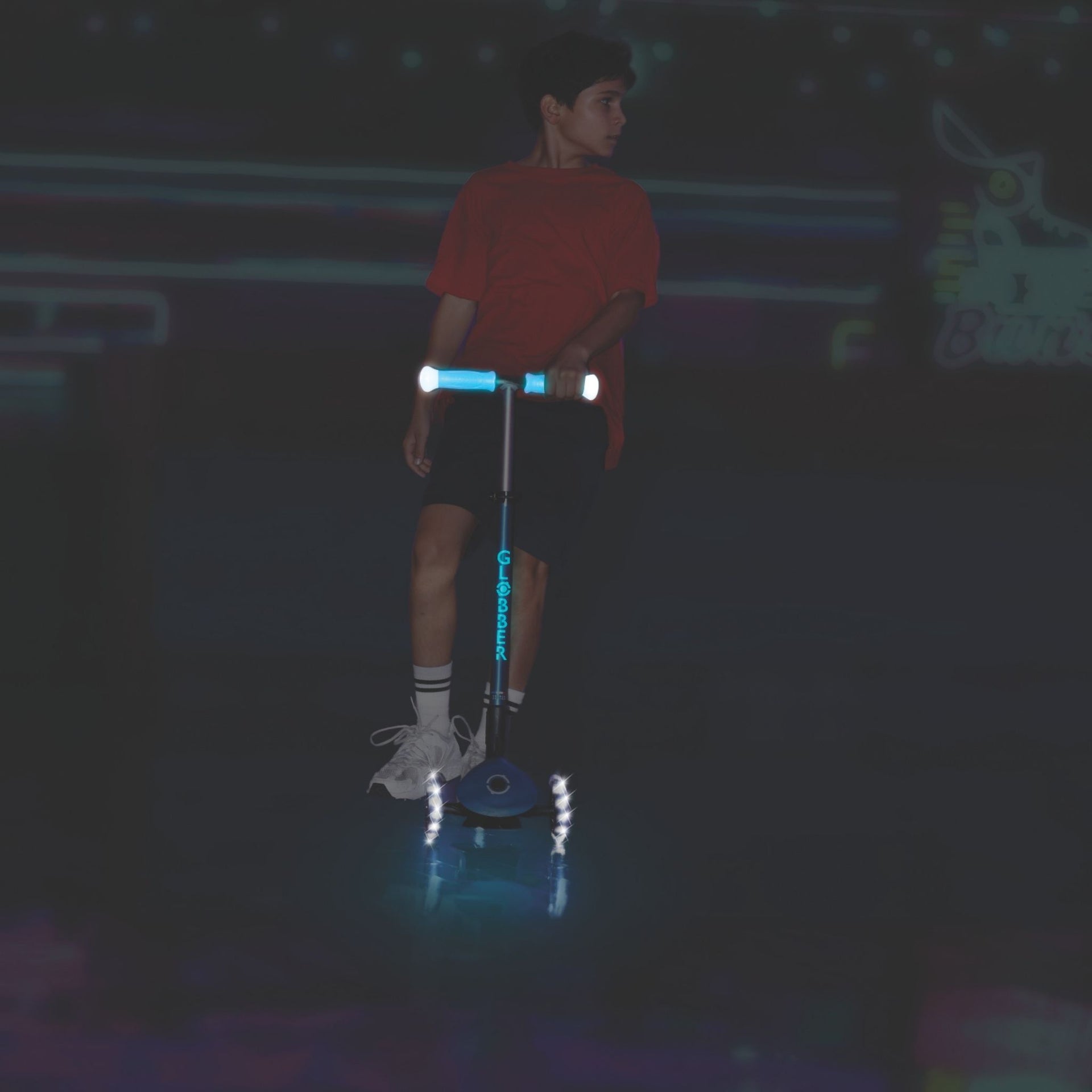 Globber Elite Glow Lights Scooter - Blue