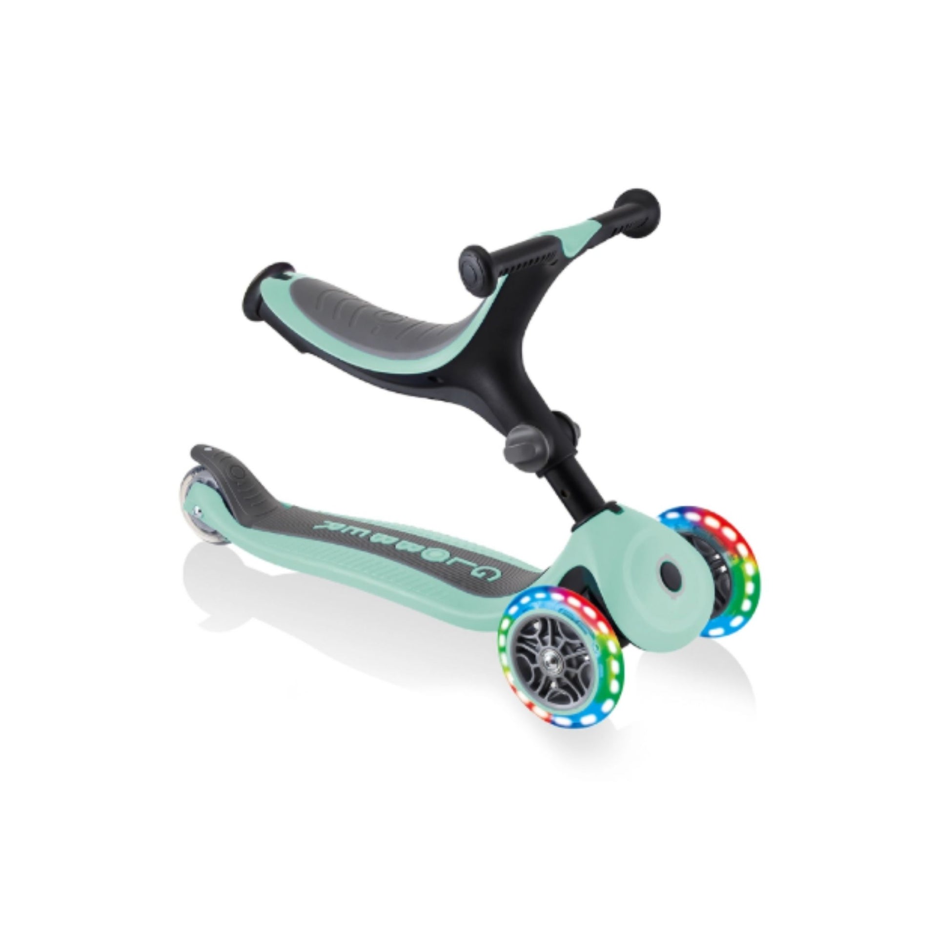 Globber Go Up Foldable Scooter With Lights - Mint