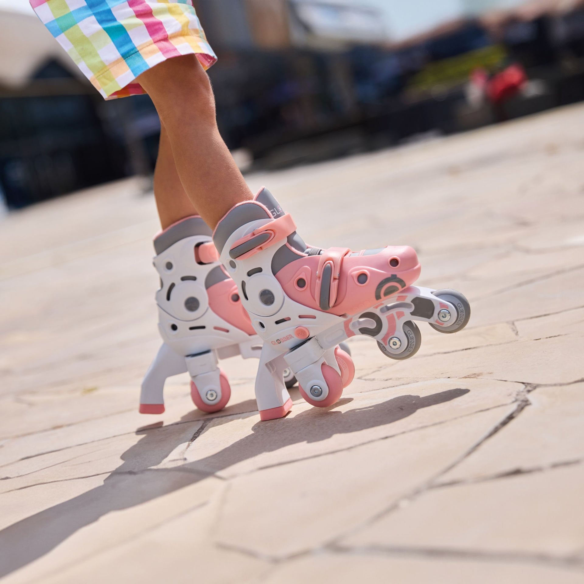 Globber 2 in 1 Learning Skates - Pastel Pink