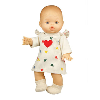 Heless Doll Corduroy Dress Set - Heart Confetti