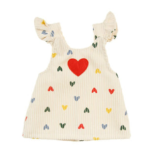 Heless Doll Corduroy Dress Set - Heart Confetti