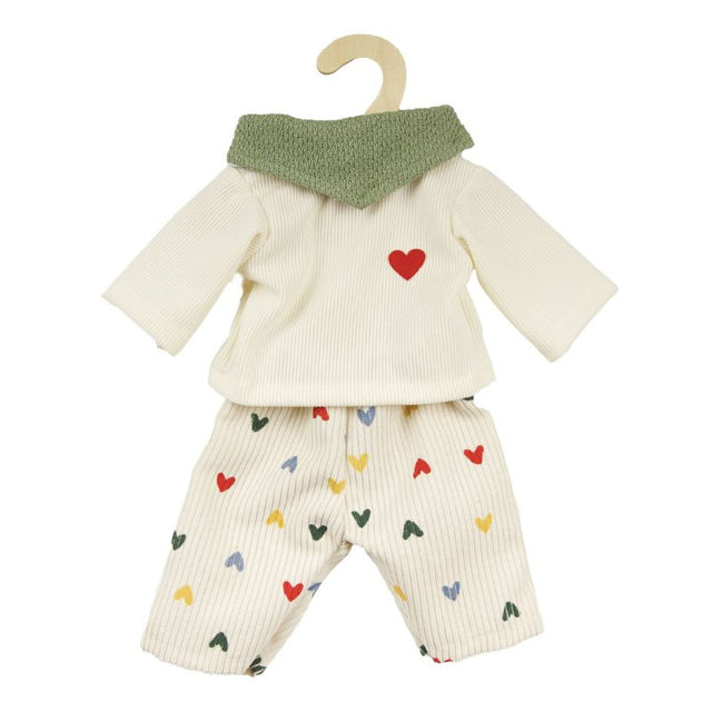 Heless Doll Corduroy Trouser Set - Heart Confetti