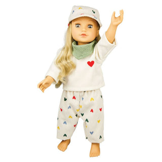 Heless Doll Corduroy Trouser Set - Heart Confetti