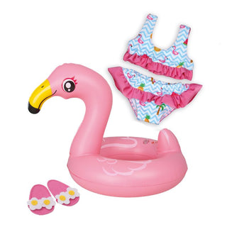 Heless Doll Swim Set with Swim Ring - Flamingo 35-45cm