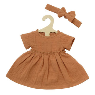 Heless Doll Dress and Headband Set - Caramel