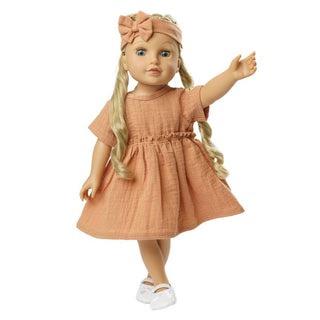 Heless Doll Dress and Headband Set - Caramel