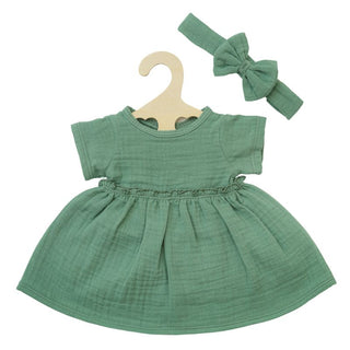 Heless Doll Dress and Headband Set - Sage Green