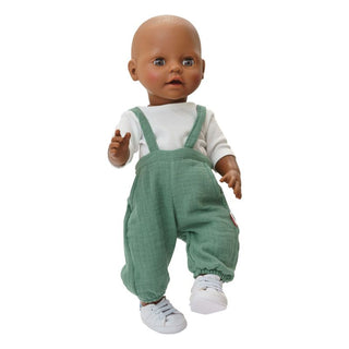 Heless Doll Dungaree Set - Sage Green