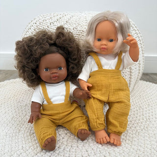 Heless Doll Dungaree Set - Honey Yellow