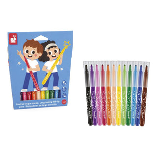Janod Long Lasting Felt Tip Pens - Set of 12