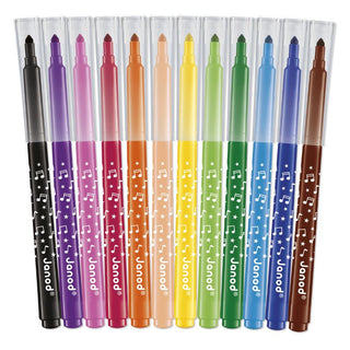 Janod Long Lasting Felt Tip Pens - Set of 12