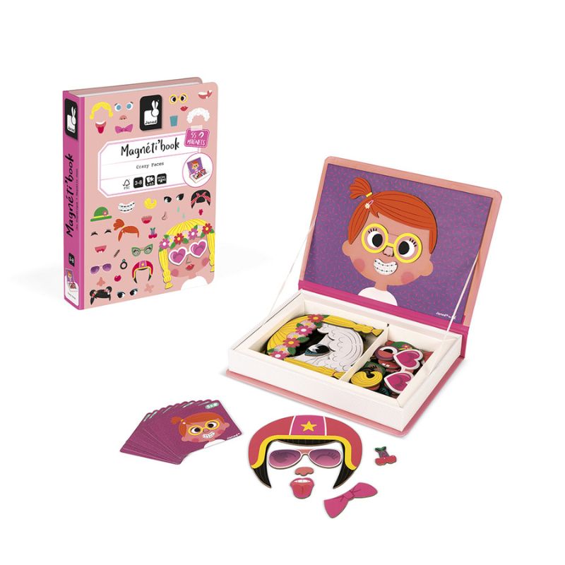 Janod Girl's Crazy Faces Magneti'Book