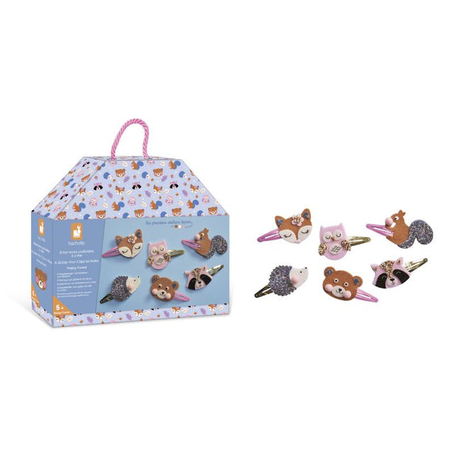 Janod Glitter Hair Clips Making Kit - Pretty Forest
