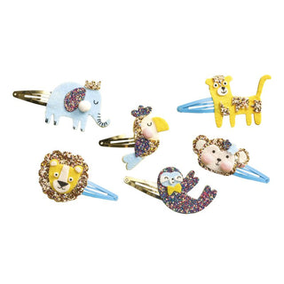 Janod Glitter Hair Clips Making Kit - Exotic Animals