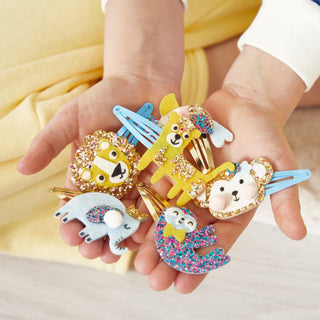 Janod Glitter Hair Clips Making Kit - Exotic Animals