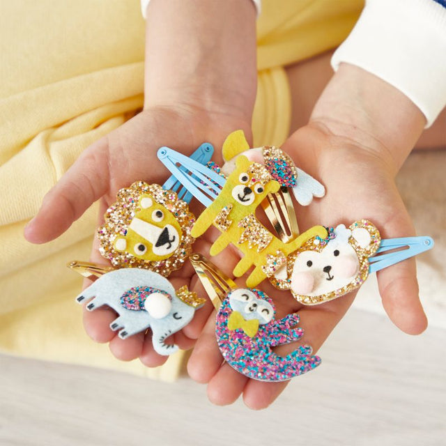 Janod Glitter Hair Clips Making Kit - Exotic Animals