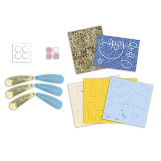 Janod Glitter Hair Clips Making Kit - Exotic Animals