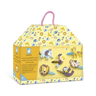 Janod Glitter Hair Clips Making Kit - Exotic Animals