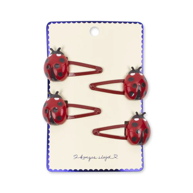 Konges Sløjd Ladybug Hair Clips 4 Pack