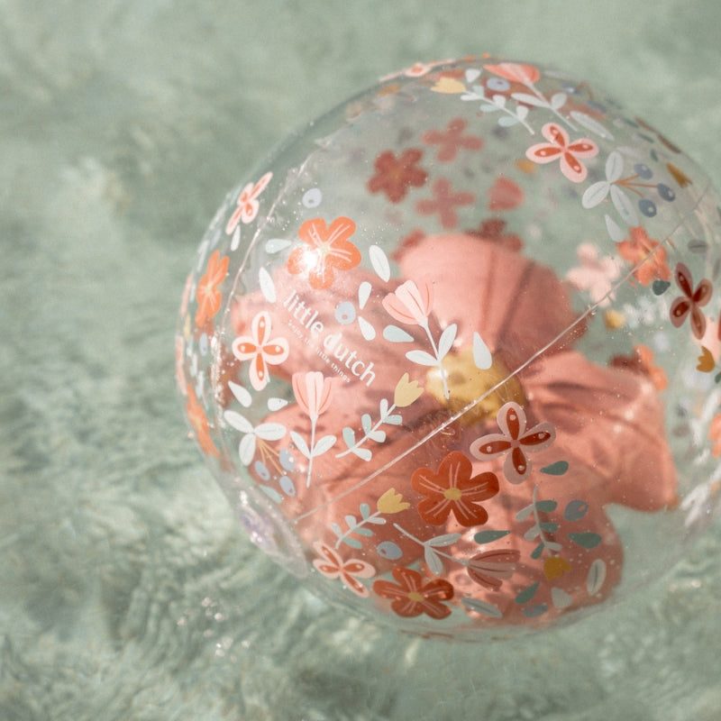 Little Dutch 3D Beach Ball - Pink Flowers