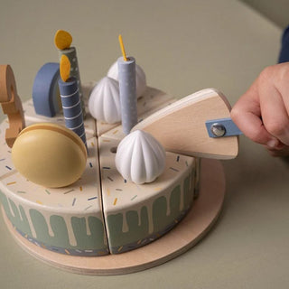 Little Dutch Wooden Birthday Cake - Blue