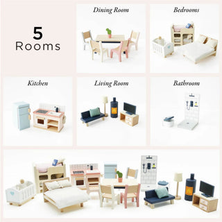 Le Toy Van Roseheart Wooden Dolls House & Furniture