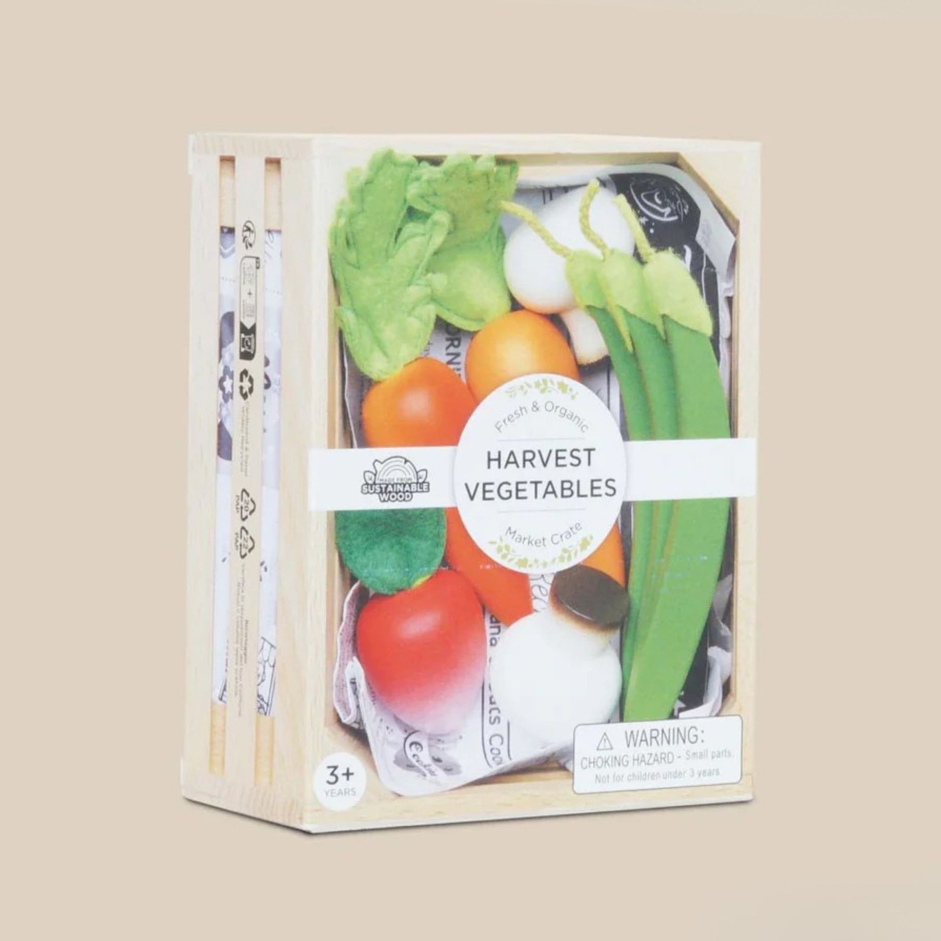 Le Toy Van Harvest Vegetables Wooden Food Crate