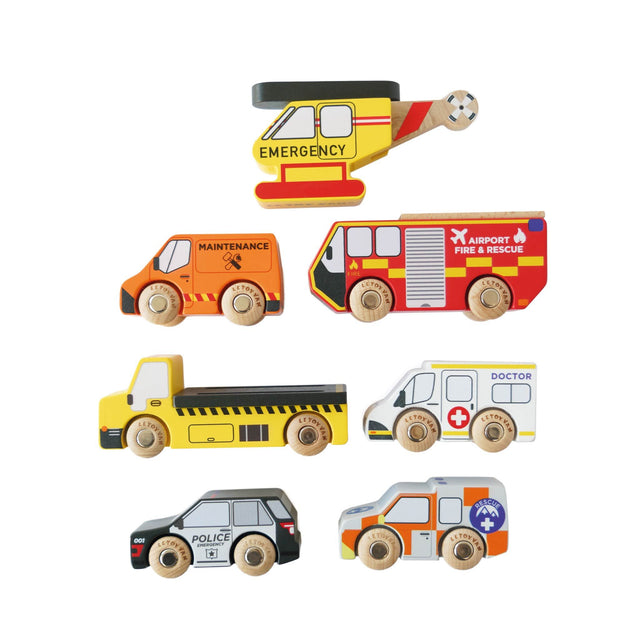 Le Toy Van Emergency Helicopter & Rescue Car Set