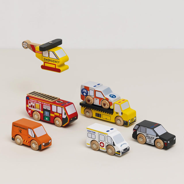 Le Toy Van Emergency Helicopter & Rescue Car Set