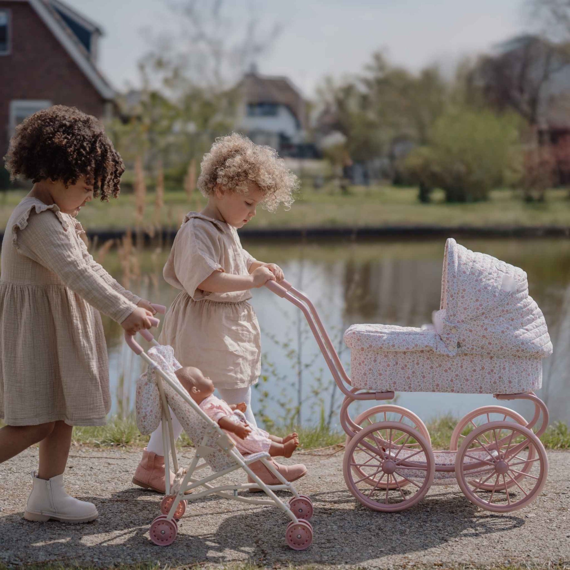 Little Dutch Metal Doll Pram - White