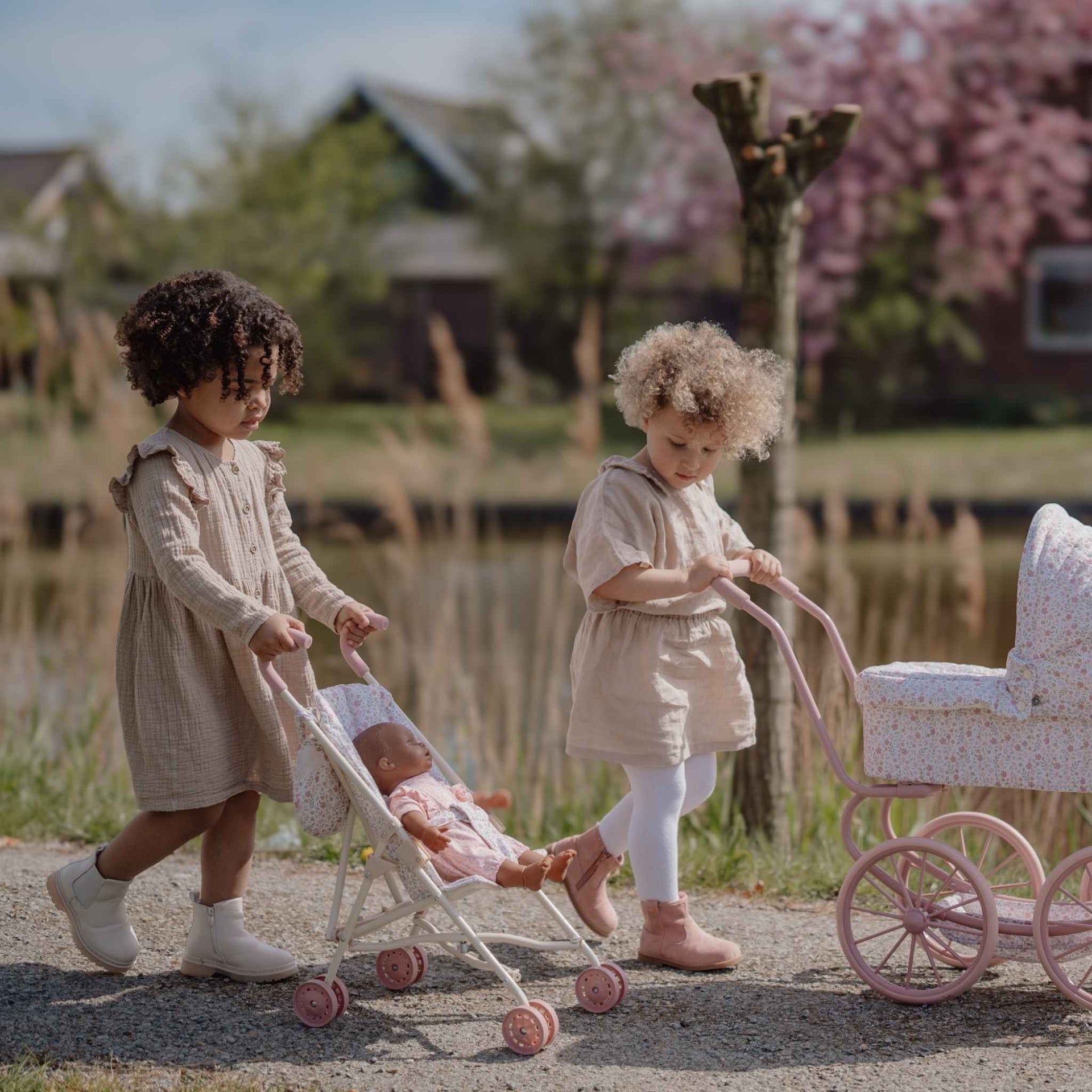 Little Dutch Metal Doll Stroller - White