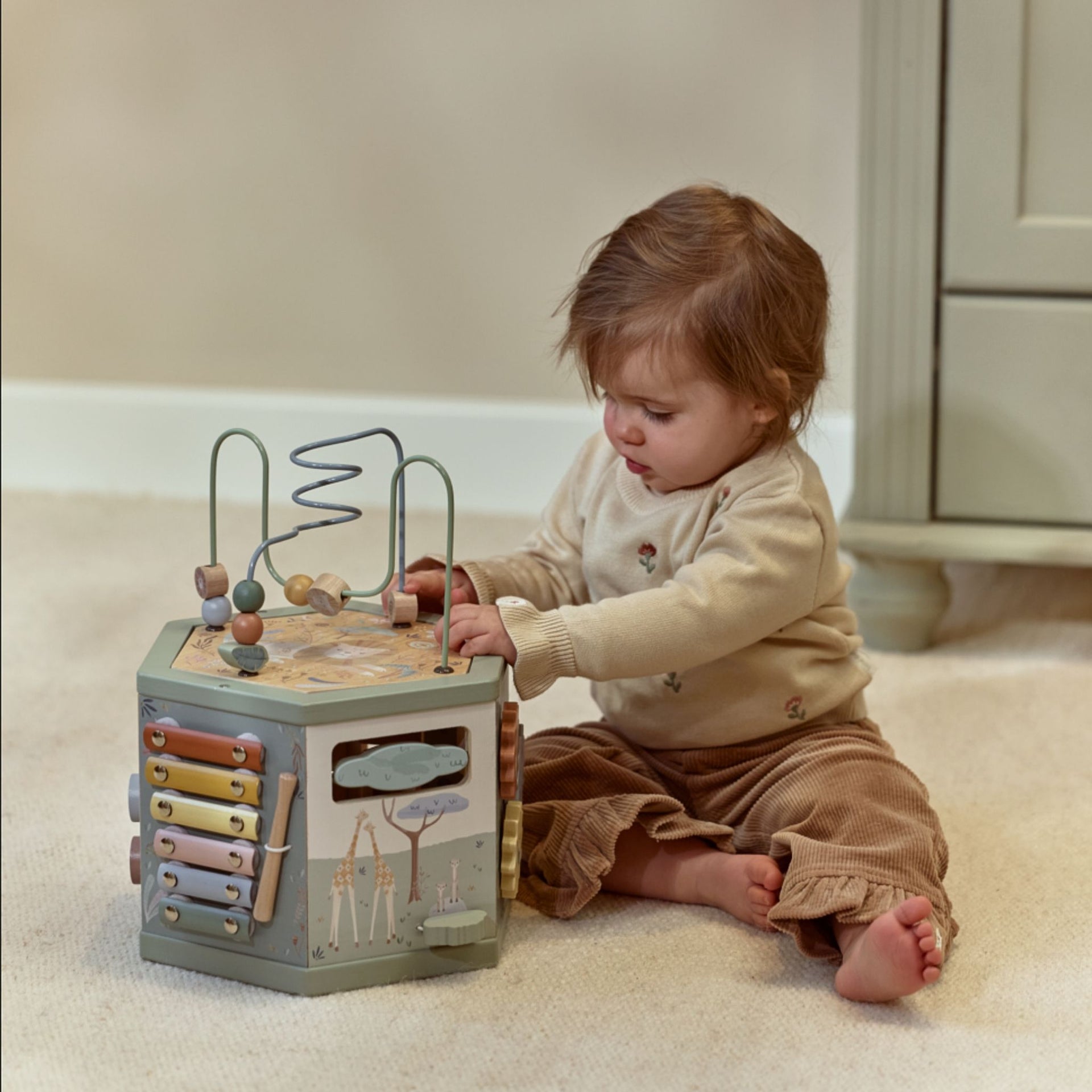 Little Dutch Wooden Activity Cube - Safari Friends