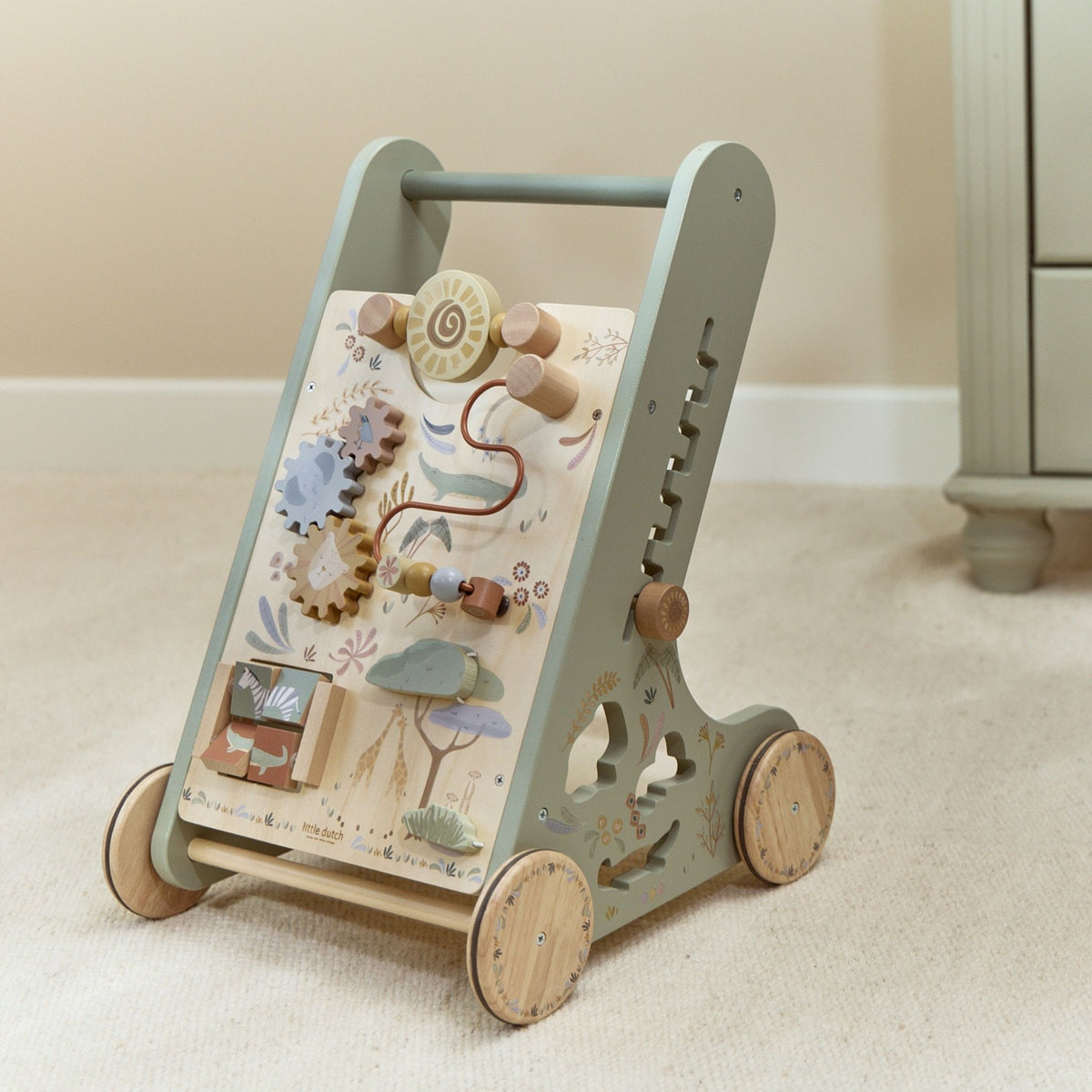 Little Dutch Wooden Baby Activity Walker - Safari Friends