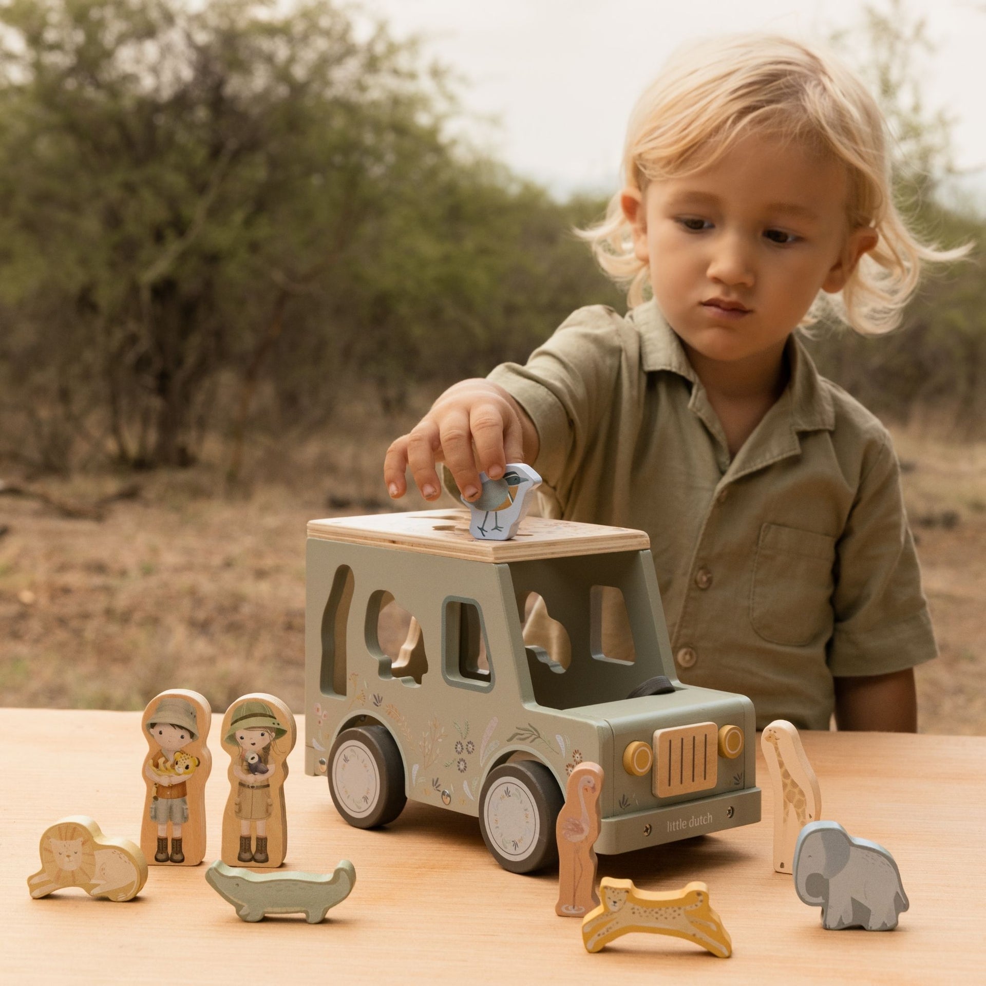 Little Dutch Shape Sorter Jeep - Safari Friends