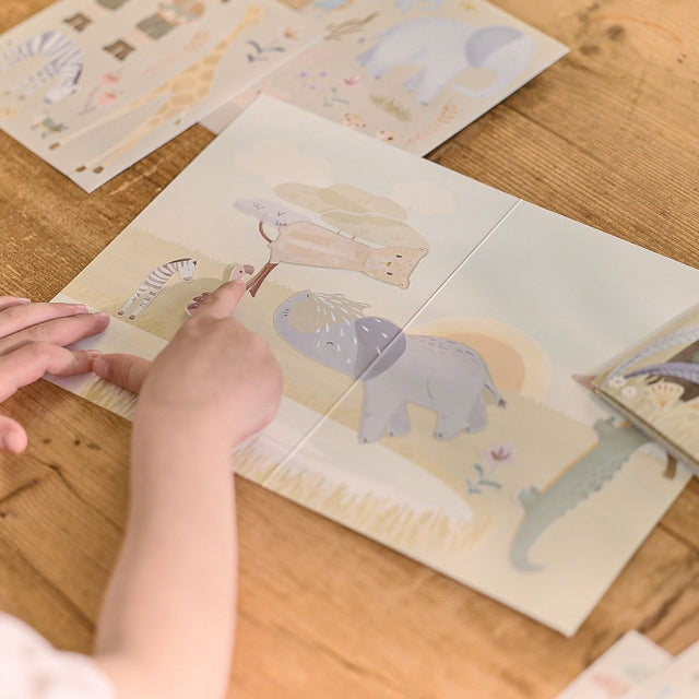 Little Dutch Sticker Scene Book - Safari Friends