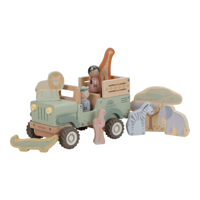 Little Dutch Wooden Safari Jeep With Animals - Safari Friends