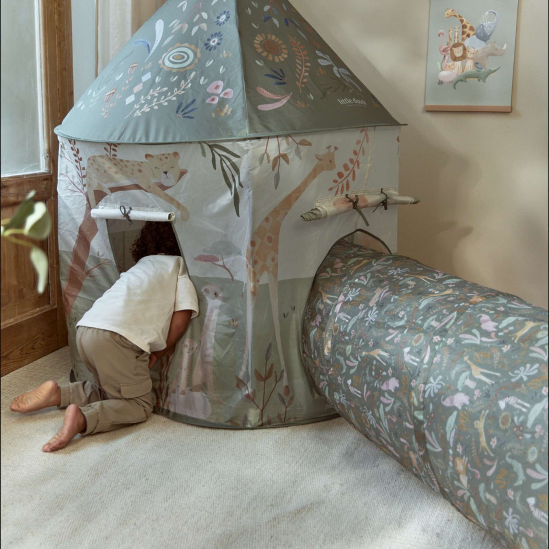 Little Dutch Tent With Play Tunnel - Safari Friends