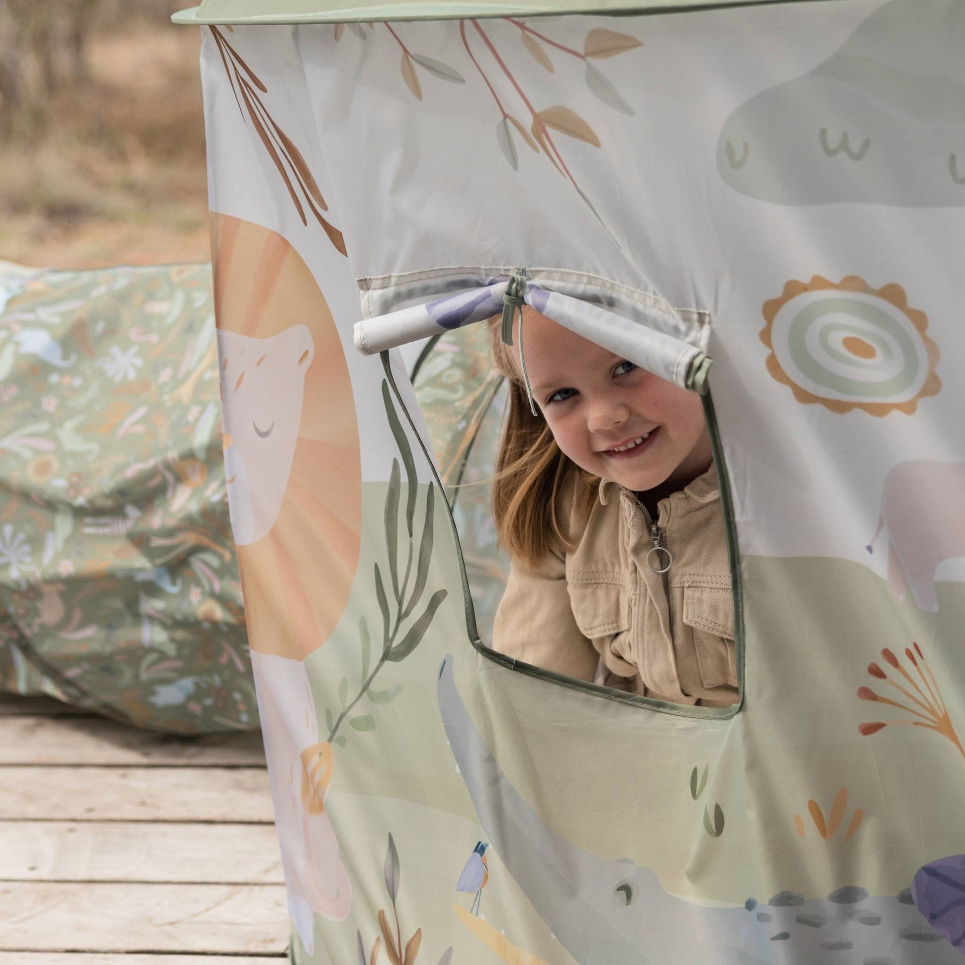 Little Dutch Tent With Play Tunnel - Safari Friends