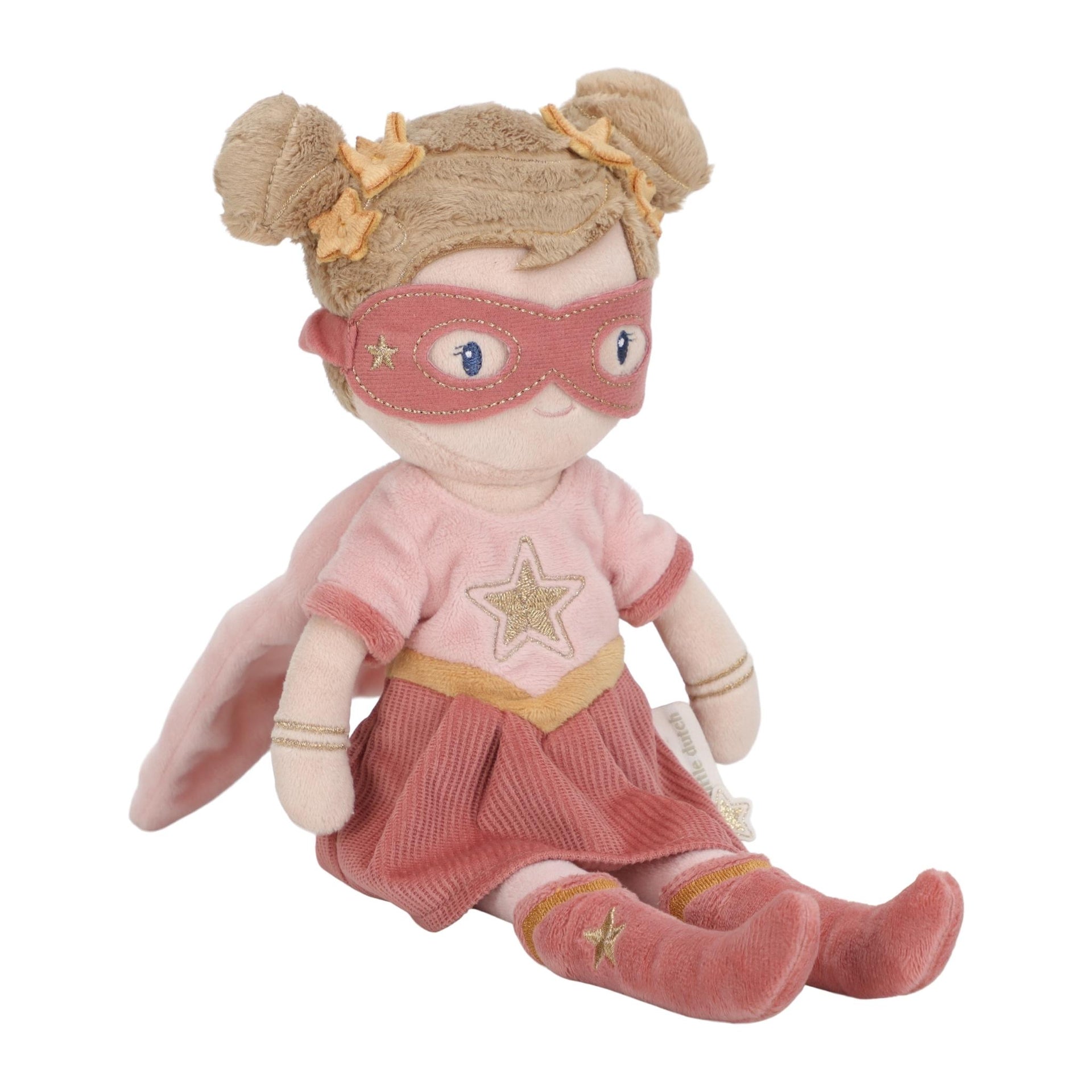 Little Dutch Cuddle Doll Superhero Rosa - 35cm