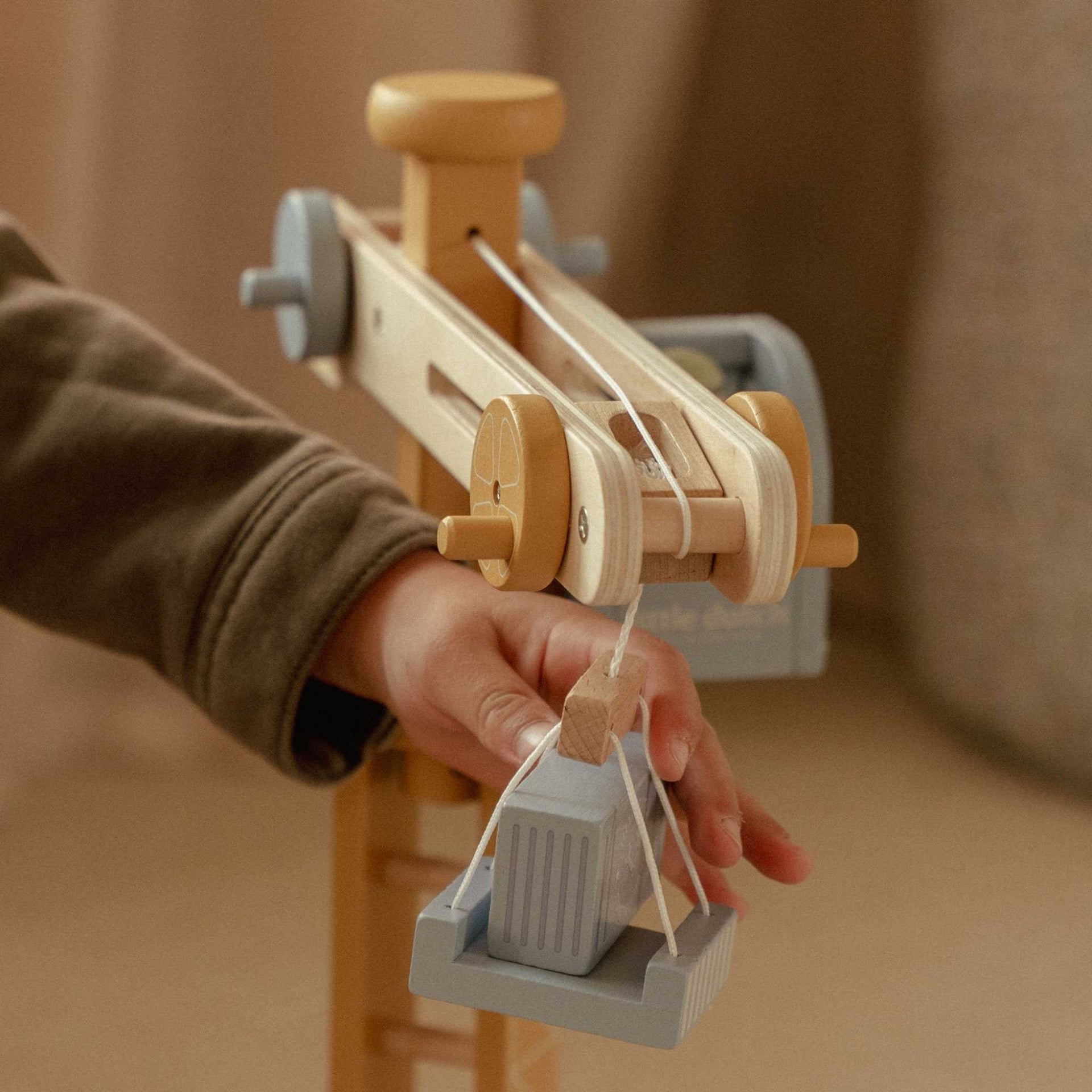 Little Dutch Wooden Train Track Crane Set