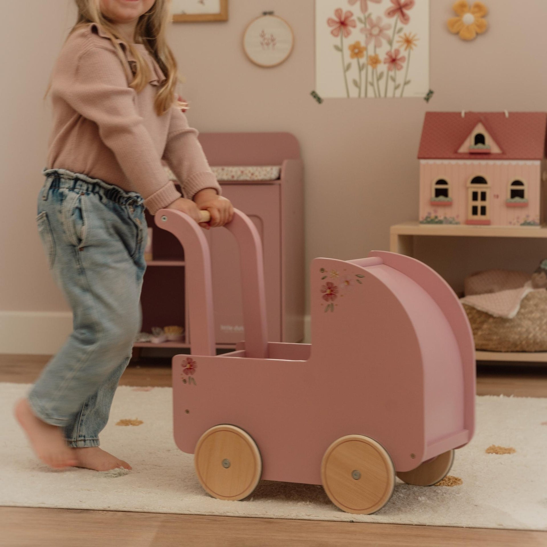 Little Dutch Wooden Doll Pram