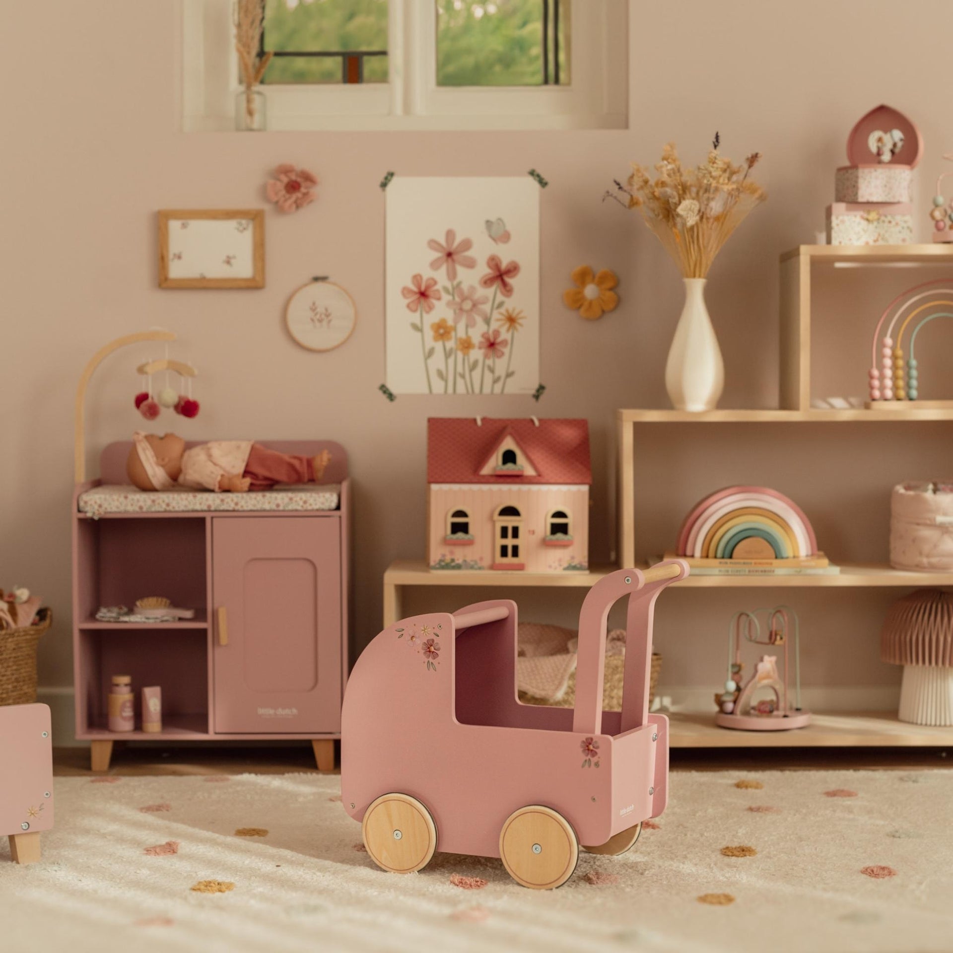 Little Dutch Wooden Doll Pram