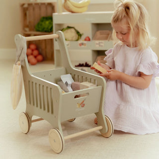 Little Dutch Wooden Shopping Trolley