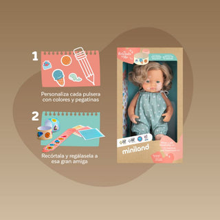 Miniland Girl Doll With Vitiligo - Mulberry 38cm