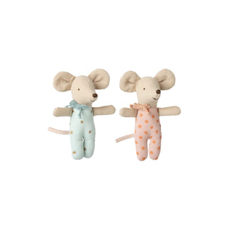 Maileg Baby Mice Twins In A Matchbox - Polka Dot/Stars